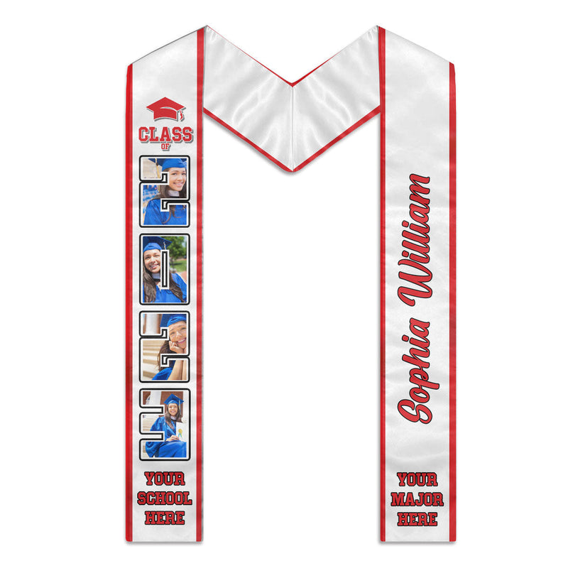 Congratulations Class of 2024 Best Gift For Graduation's Day - Upload Image - Personalized Graduation Stole