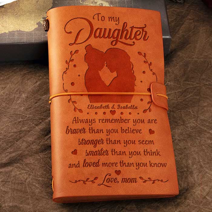 You're Braver Than You Believe - Personalized Vintage Journal - Gift For Daughter