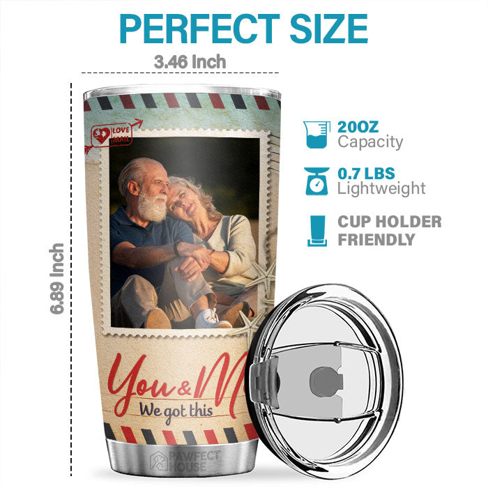 I Want All Of My Last To Be With You - Personalized Tumbler - Upload Image, Gift For Couple, Husband Wife, Anniversary, Engagement, Wedding, Marriage Gift