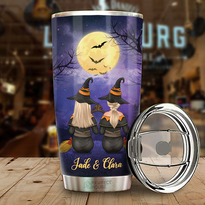 We're The Weirdos Mister - Personalized Witch Tumbler - Gift For Witches, Bestie, Best Friend, Sister, Birthday Gift For Bestie And Friend, Halloween Gift