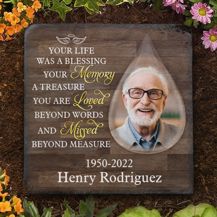 You Are Loved Beyond Words And Missed Beyond Measure - Personalized Memorial Stone, Human Grave Marker - Upload Image, Memorial Gift, Sympathy Gift
