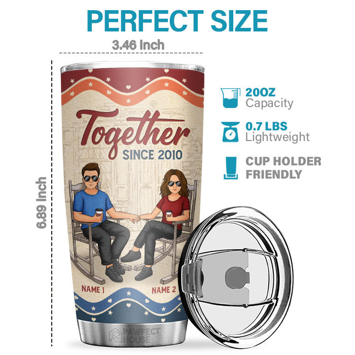 Together Since, Making Memories With You Is My Favorite Thing To Do - Personalized Tumbler - Gift For Couple, Husband Wife, Anniversary, Engagement, Wedding, Marriage Gift