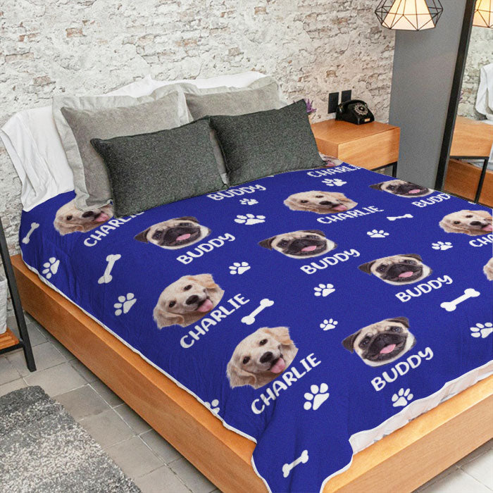 Love Has Four Paws - Personalized Custom Blanket - Upload Image, Gift For Pet Lovers, Christmas Gift