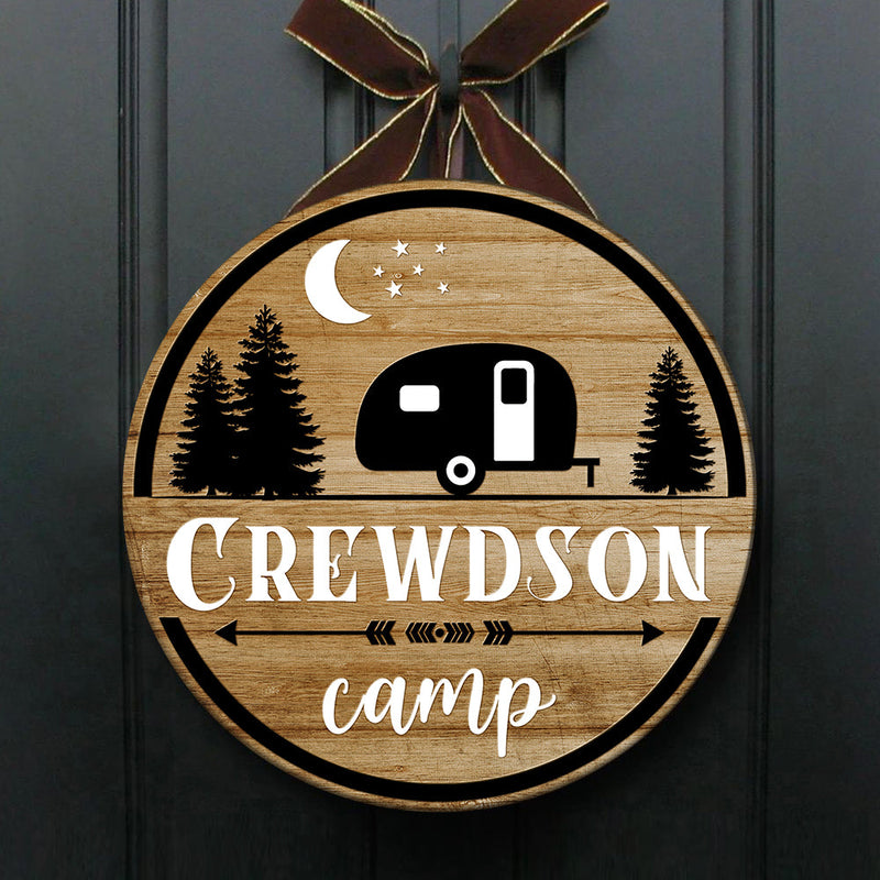 Time To Go Camping - Personalized Camping Door Sign