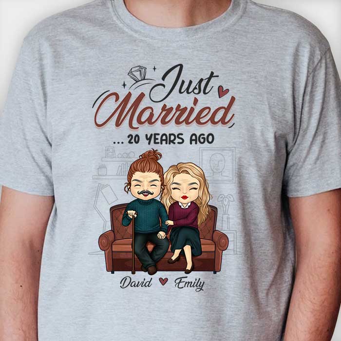 Just Married - Personalized Unisex T-shirt, Hoodie - Gift For Couples, Husband Wife