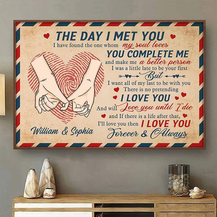 You Complete Me And Make Me A Better Person - Personalized Horizontal Poster