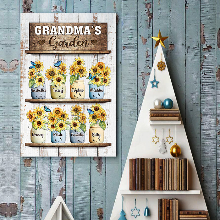 Grandma's Sunflower Garden - Personalized Vertical Poster