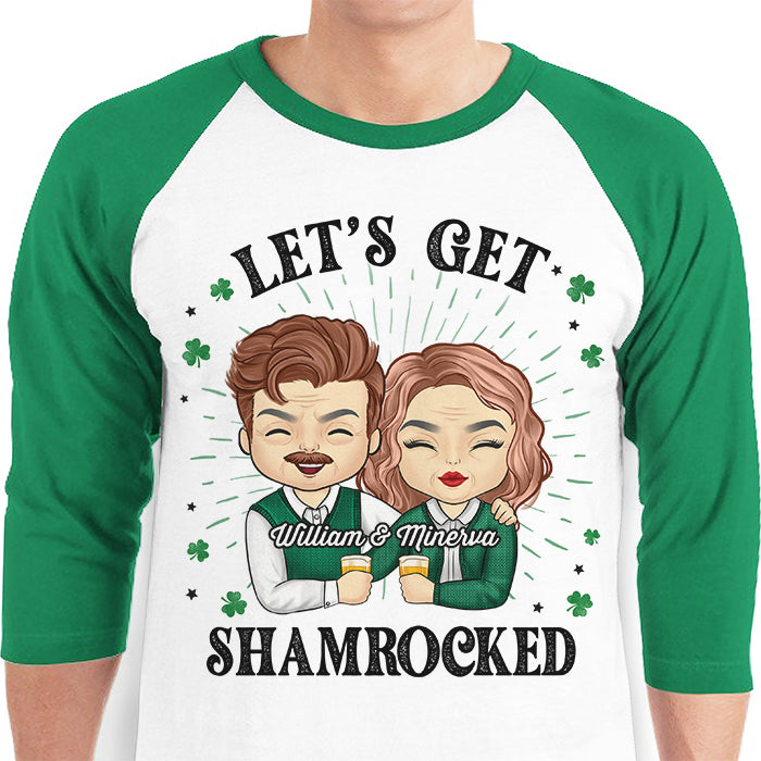 Let's Get Shamrocked - Gift For Couples, Husband Wife, Personalized St. Patrick's Day Unisex Raglan Shirt