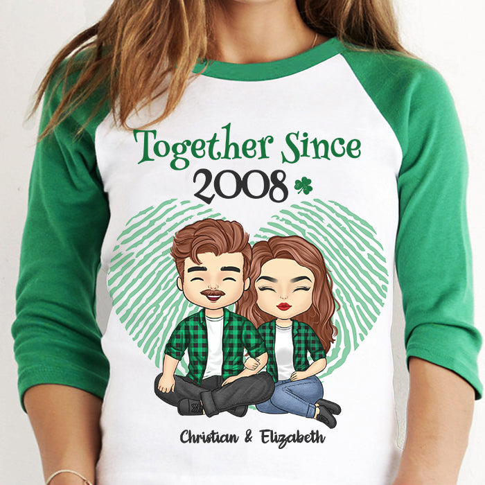 We've Been Together For Years - Gift For Couples, Husband Wife, Personalized St. Patrick's Day Unisex Raglan Shirt