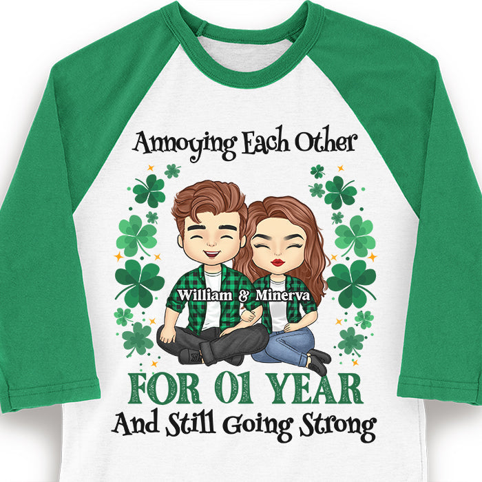 Annoying Each Other For So Many Years - Gift For Couples, Husband Wife, Personalized St. Patrick's Day Unisex Raglan Shirt
