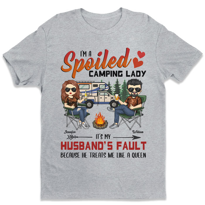 I'm A Spoiled Camping Lady - Personalized Unisex T-shirt, Hoodie, Sweatshirt