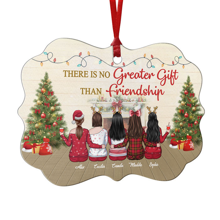 Sisters Will Always Be Connected By Heart - Personalized Custom Benelux Shaped Wood/Aluminum Christmas Ornament - Gift For Bestie, Best Friend, Sister, Birthday Gift For Bestie And Friend, Christmas New Arrival Gift
