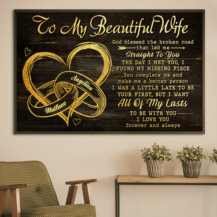 You Are My Missing Piece - Gift For Couples, Personalized Horizontal Poster