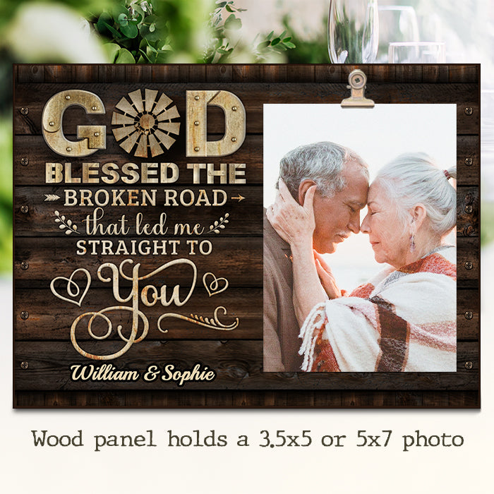 God Led Me Straight To You - Gift For Couples, Personalized Photo Frame