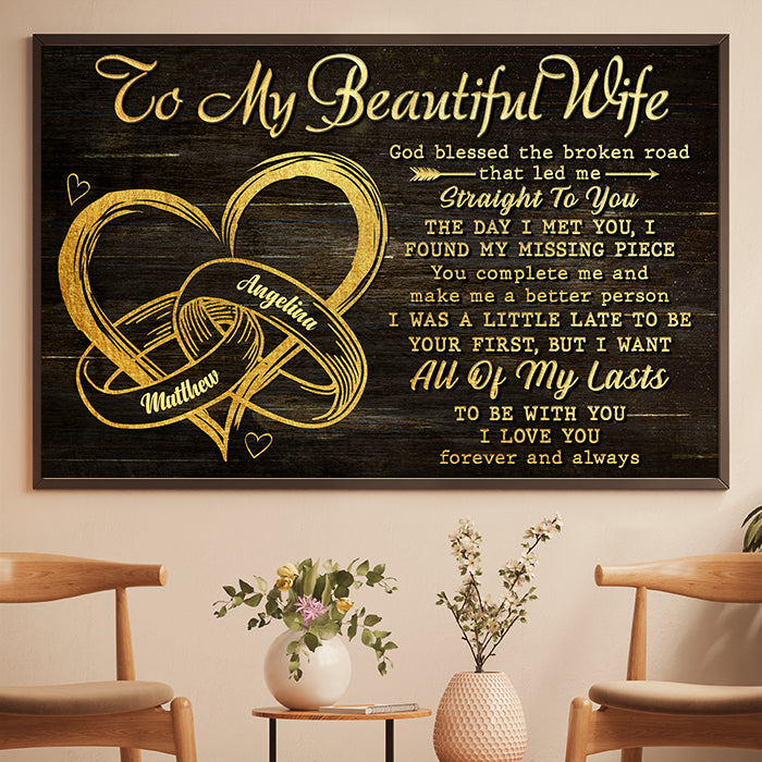 You Are My Missing Piece - Gift For Couples, Personalized Horizontal Poster