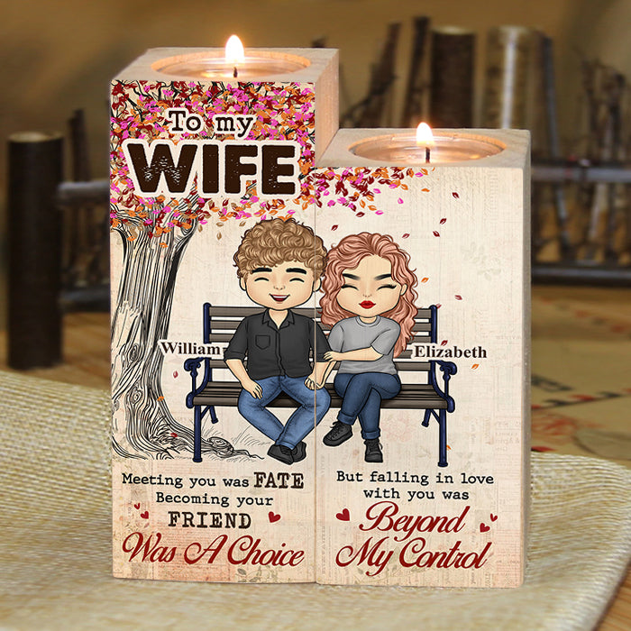 Falling In Love With You Was Beyond My Control - Gift For Couples, Personalized Candle Holder