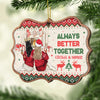 Not Sisters By Blood But Sisters By Heart - Personalized Custom Benelux Shaped Wood Christmas Ornament