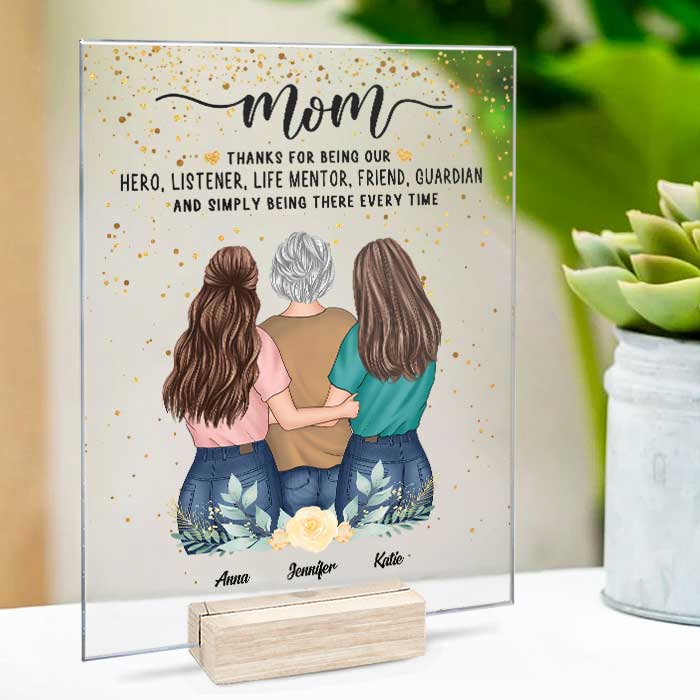 Mom Thanks For Being My Hero - Gift For Mom - Personalized Acrylic Plaque