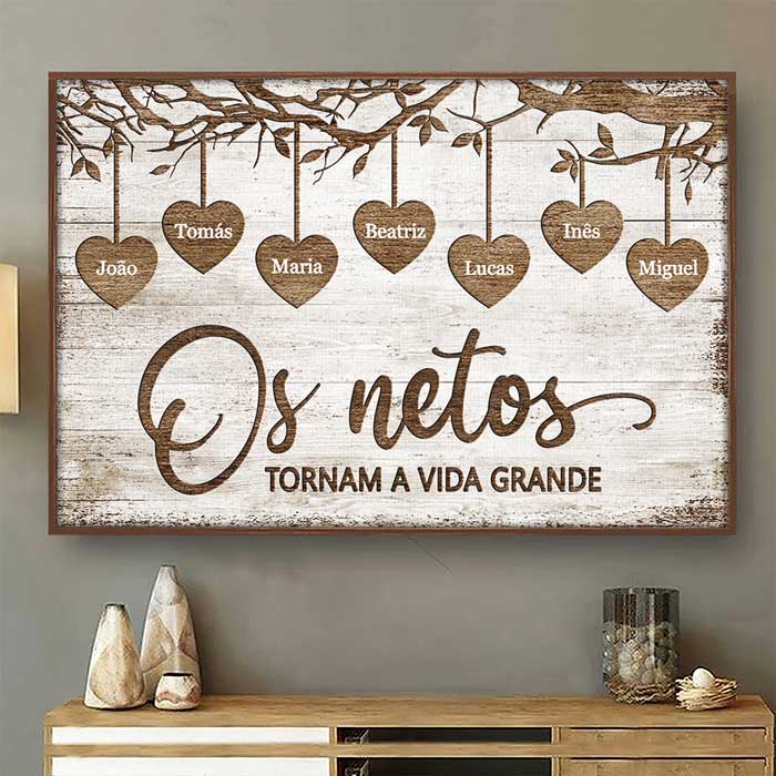 Os Netos Tornam A Vida Grande - Personalized Horizontal Poster Portuguese