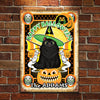 A Wonderful Halloween With Your Cat - Personalized Metal Sign