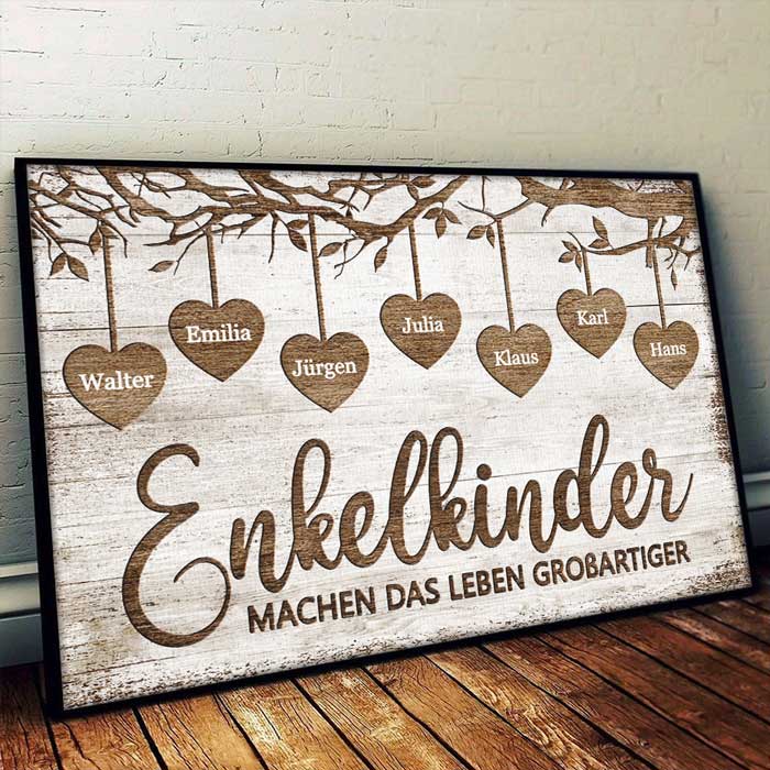 Enkelkinder Machen Das Leben Großartiger - Personalized Horizontal Poster German