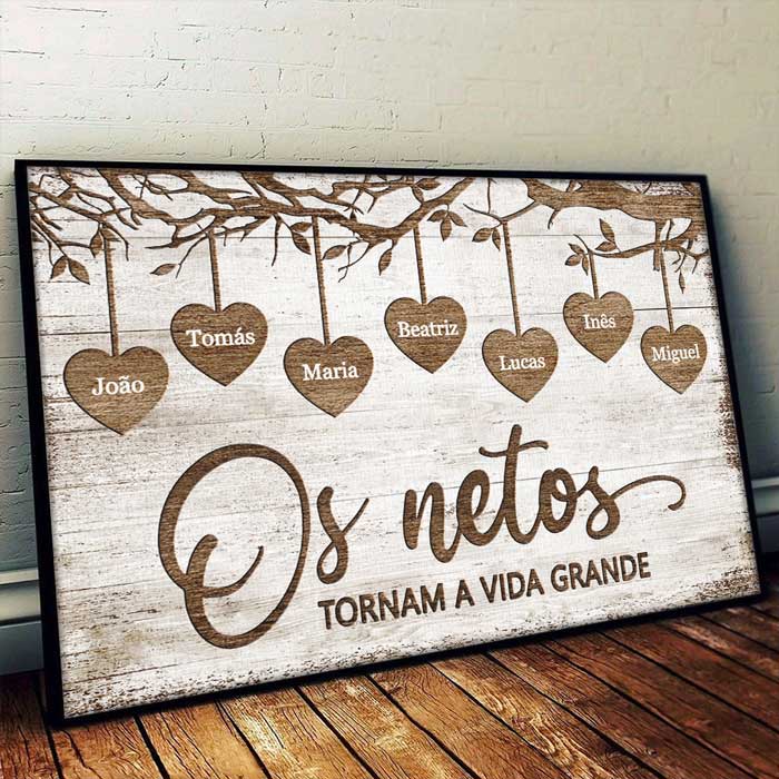 Os Netos Tornam A Vida Grande - Personalized Horizontal Poster Portuguese