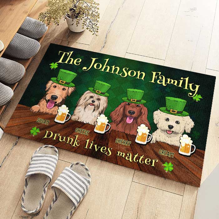 Family Celebrate Saint Patrick's Day - Drunk Lives Matter - Personalized Decorative Mat