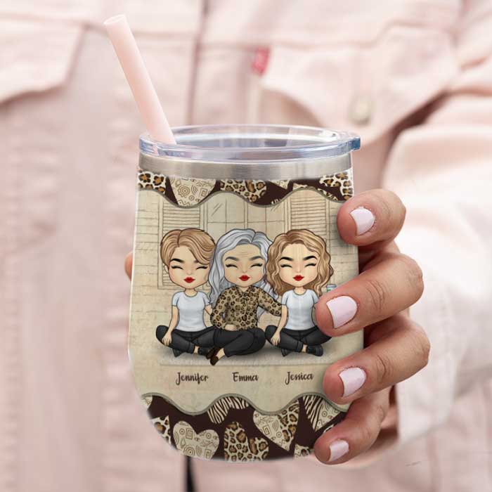 Behind Every Granddaughter Is A Grandma Who Believed In Her First - Gift For Grandma, Personalized Wine Tumbler