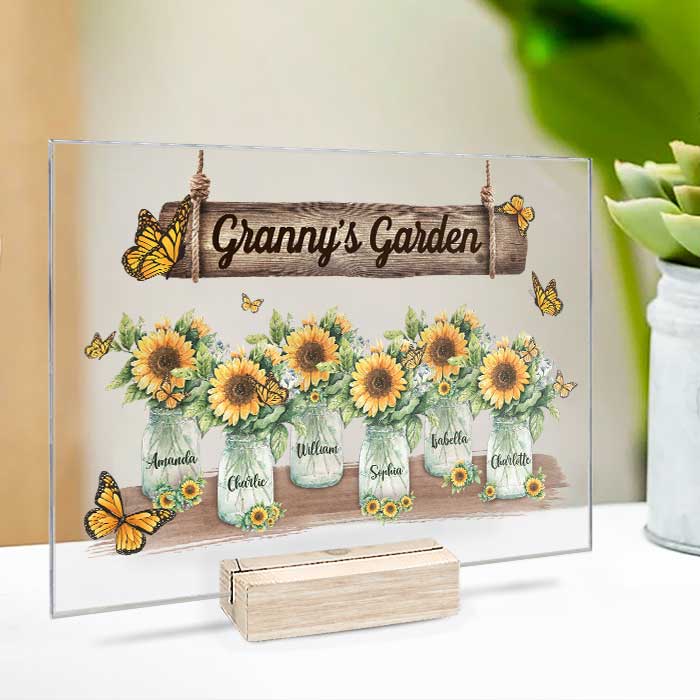 Granny's Garden - Gift For Mom, Grandma - Personalized Acrylic Plaque
