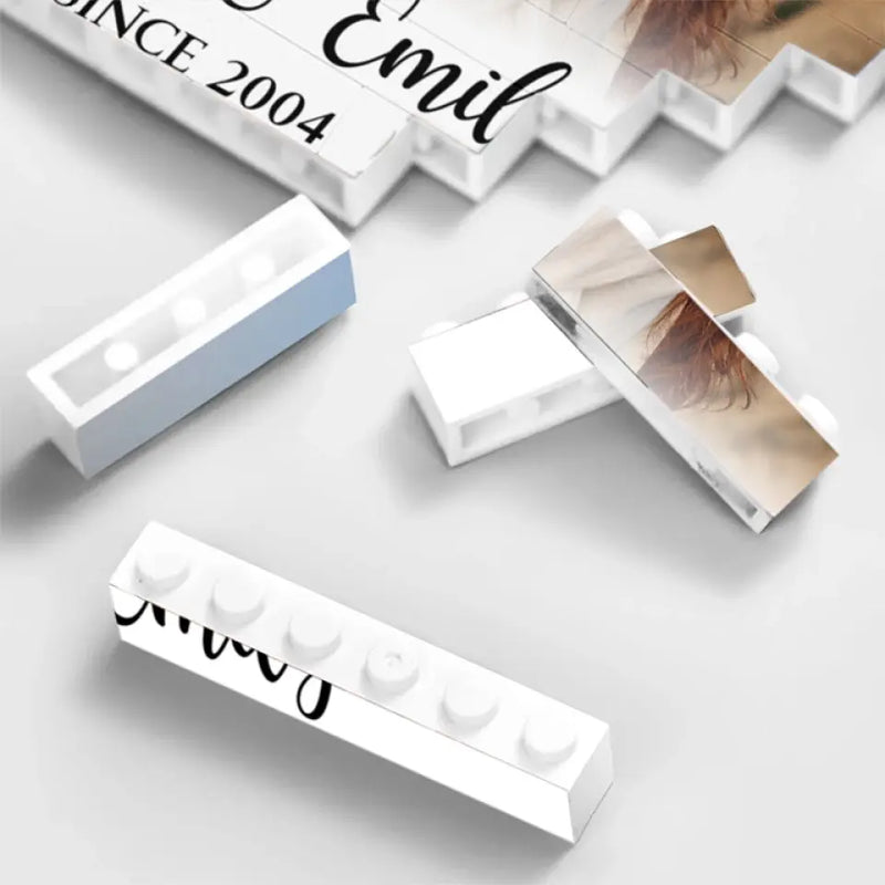 Custom Photo Give Me Your Forever - Couple Personalized Custom Horizontal & Vertical Rectangle Shaped Building Brick Blocks - Gift For Husband Wife, Anniversary
