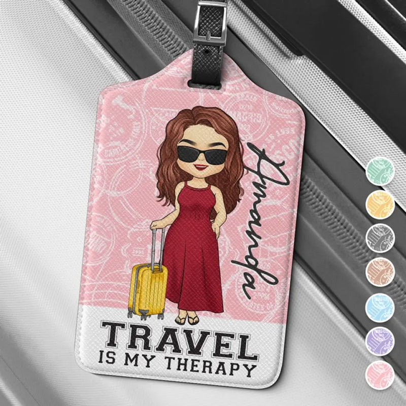 Travel Is My Favorite - Travel Personalized Custom Luggage Tag - Holiday Vacation Gift, Gift For Adventure Travel Lovers