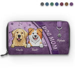 Life Is Better With Dogs - Dog & Cat Personalized Custom Leather Long Wallet - Gift For Dog Lovers, Mom