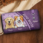 Life Is Better With Dogs - Dog & Cat Personalized Custom Leather Long Wallet - Gift For Dog Lovers, Mom
