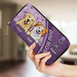 Life Is Better With Dogs - Dog & Cat Personalized Custom Leather Long Wallet - Gift For Dog Lovers, Mom