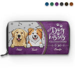 Dog Kisses Fix Everything - Dog & Cat Personalized Custom Leather Long Wallet - Gift For Dog Lovers