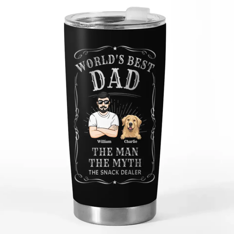 World's Best Dad - Dog Personalized Custom Tumbler - Father's Day, Gift For Pet Owners, Pet Lovers