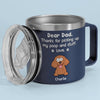 Thanks For Being My Human Servant - Dog Personalized Custom 14oz Stainless Steel Tumbler With Handle - Gift For Pet Owners, Pet Lovers