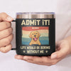I Woof You - Dog Personalized Custom 14oz Stainless Steel Tumbler With Handle - Gift For Pet Owners, Pet Lovers