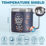I Woof You Every Day - Dog Personalized Custom 14oz Stainless Steel Tumbler With Handle - Gift For Dad, Dog Lovers
