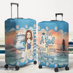Just A Girl Who Loves Cruising - Travel Personalized Custom Luggage Cover - Holiday Vacation Gift, Gift For Cruise Lovers, Women