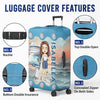 Just A Girl Who Loves Cruising - Travel Personalized Custom Luggage Cover - Holiday Vacation Gift, Gift For Adventure Travel Lovers