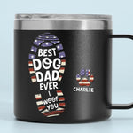 I Woof You Every Day - Dog Personalized Custom 14oz Stainless Steel Tumbler With Handle - Gift For Dad, Dog Lovers