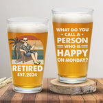 Good Mood Is Sponsored By Retirement And Beer - Personalized Custom Beer Glass - Appreciation, Retirement Gift For Coworkers, Husband, Dad