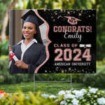 Custom Photo Congrats, You Did It - Family Personalized Custom Yard Sign - Graduation Gift For Family