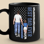 Having Someone To Love Is Family - Family Personalized Custom Black Mug - Father's Day, Gift For Dad