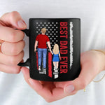 Having Someone To Love Is Family - Family Personalized Custom Black Mug - Father's Day, Gift For Dad
