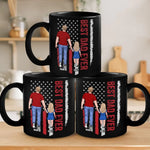 Having Someone To Love Is Family - Family Personalized Custom Black Mug - Father's Day, Gift For Dad