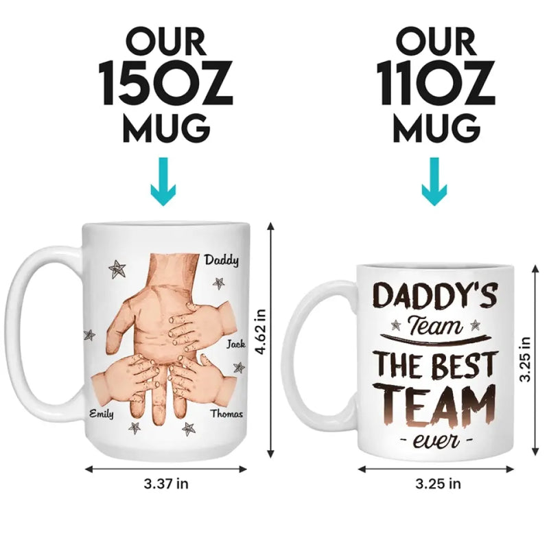The Best Team Ever - Family Personalized Custom Mug - Father's Day, Gift For Dad, Grandpa