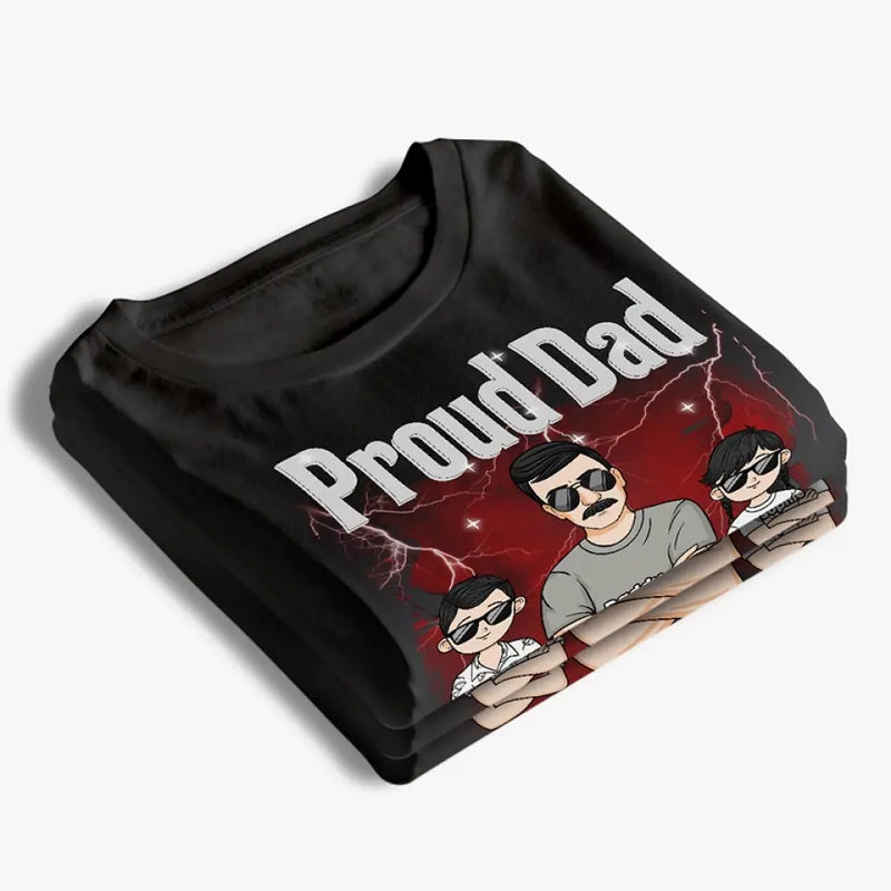 Proud Dad Of A Few Kids - Family Personalized Custom Unisex T-shirt, Hoodie, Sweatshirt - Father's Day, Gift For Dad, Grandpa