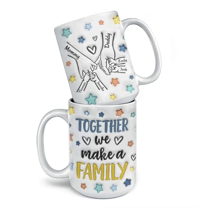 Family Is The Heart Of A Home - Family Personalized Custom 3D Inflated Effect Printed Mug - Gift For Family Members